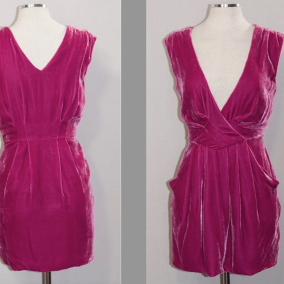 Racheal Roy Velvet Fuchsia Dress (0) - Picture 9 of 9